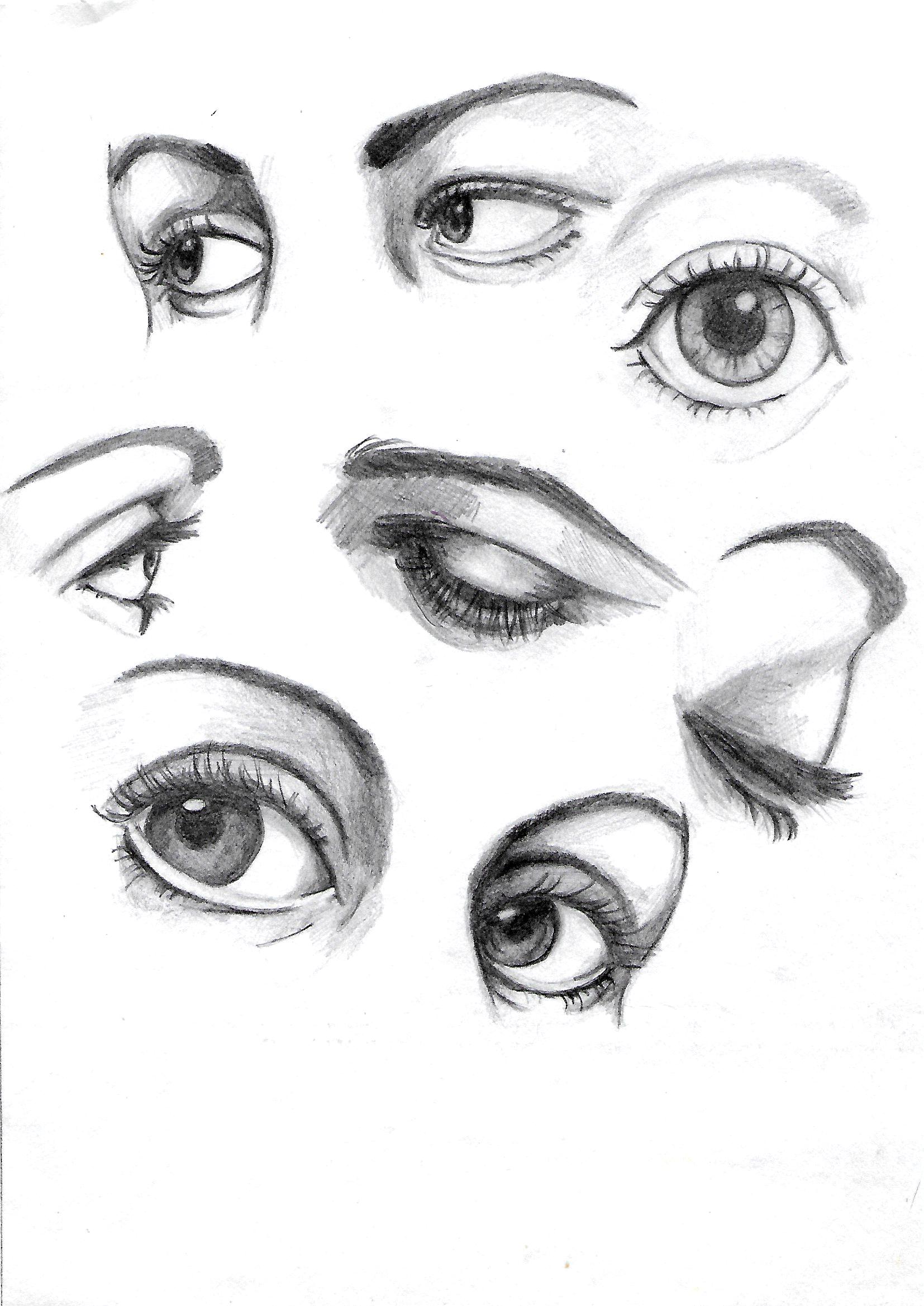 Sketches Of Eyes And Lips